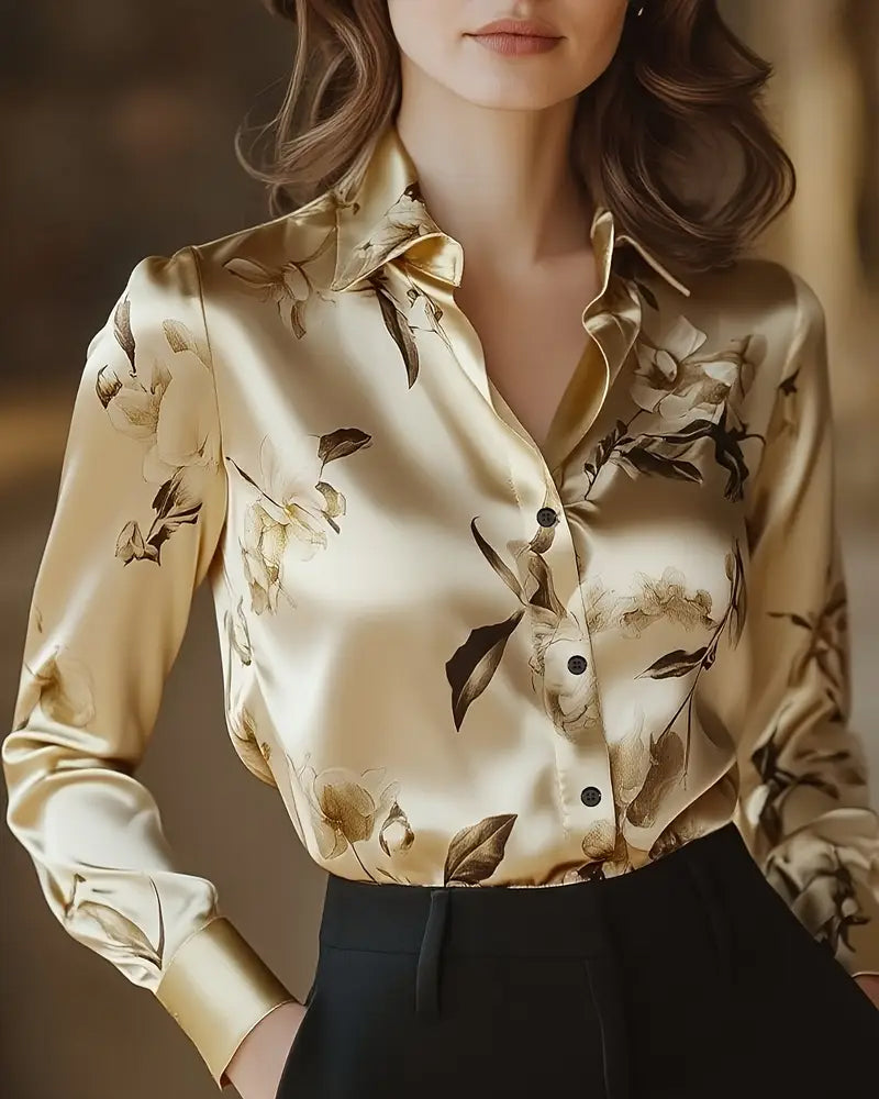 Odette - Retro Floral Print Shirt