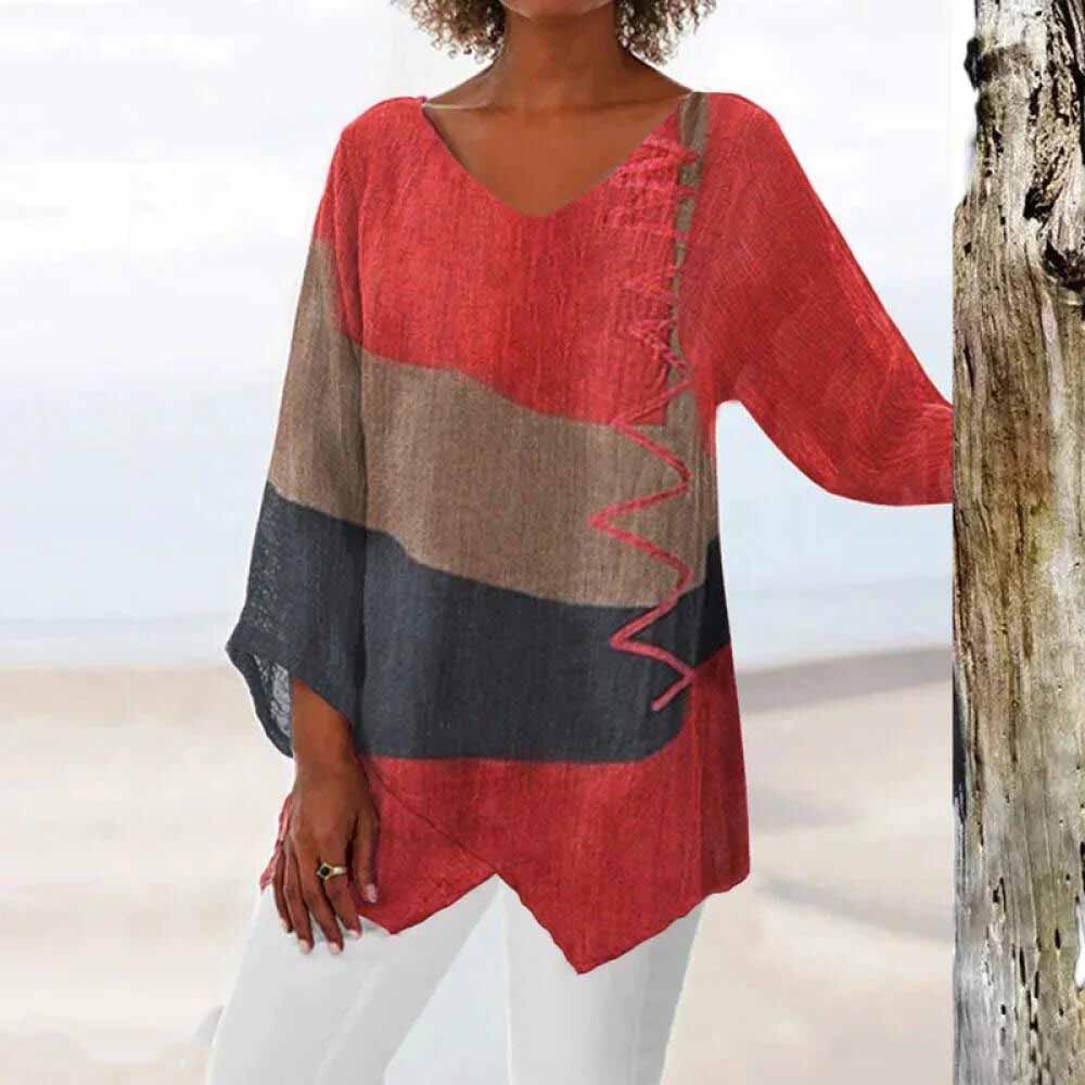 Elowenna | Artistic Colour-Block Blouse