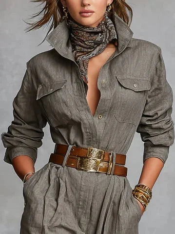 Megan - Linen-Cotton Jumpsuit