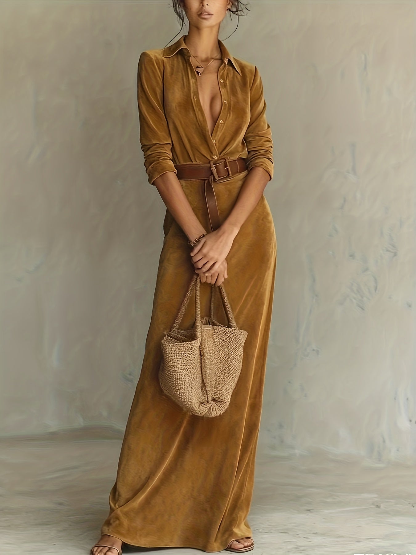 Aurelia - Belted Suede Dress