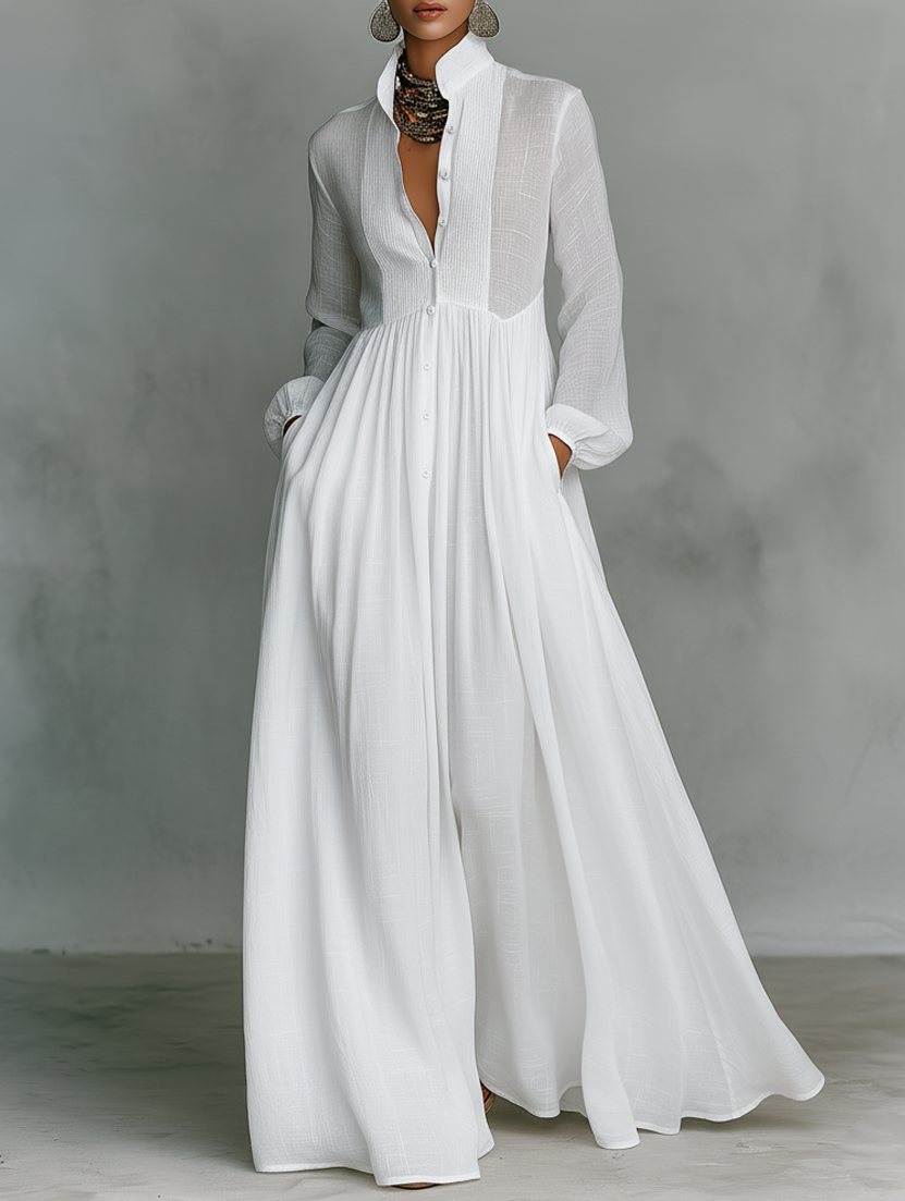 Alisa - Minimalist linen maxi dres