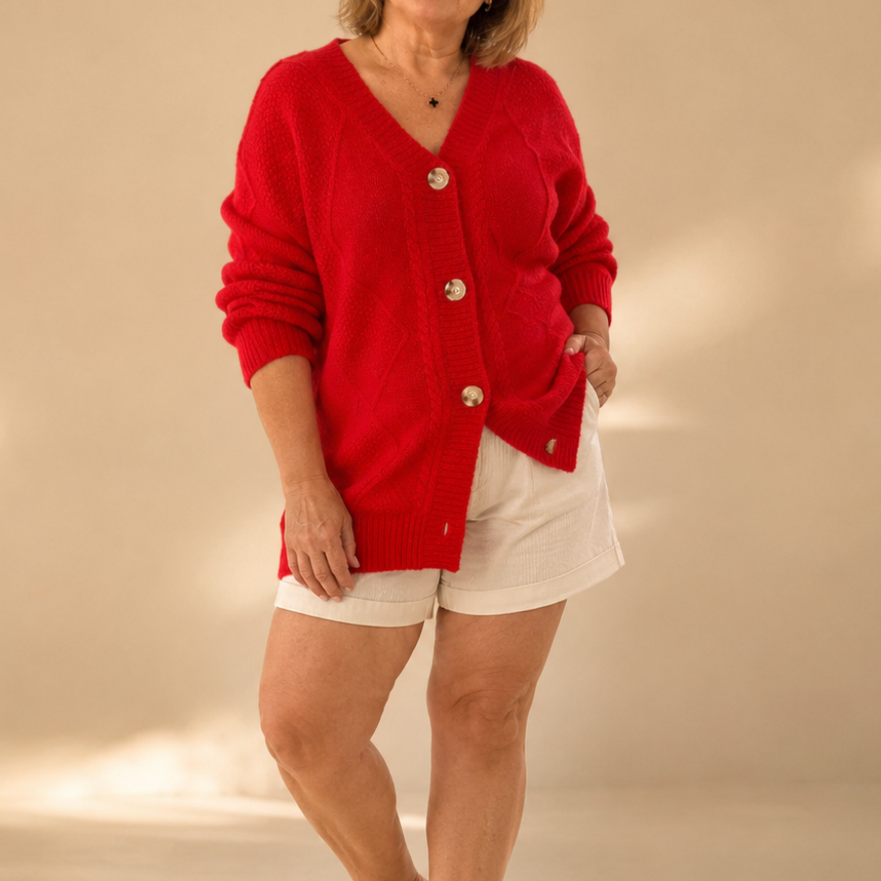 Evelisse | Classic V-Neck Knit Cardigan