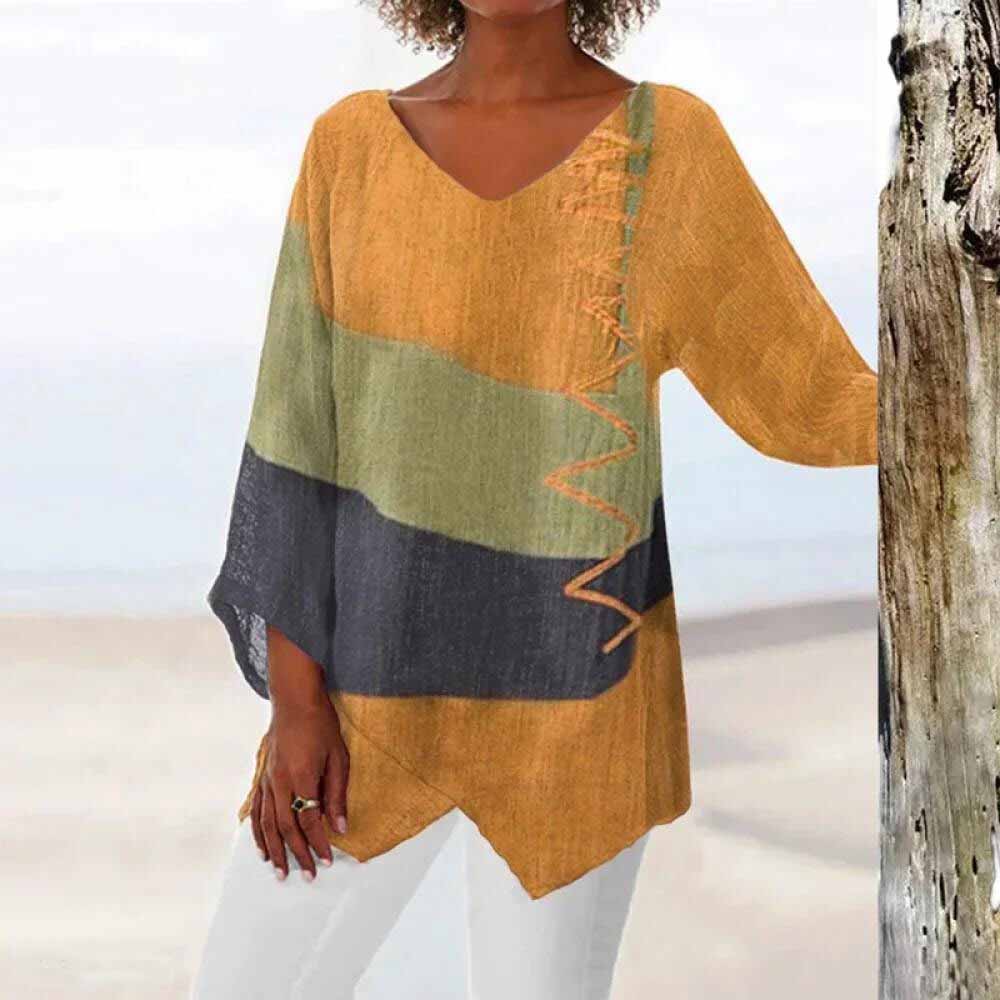 Elowenna | Artistic Colour-Block Blouse