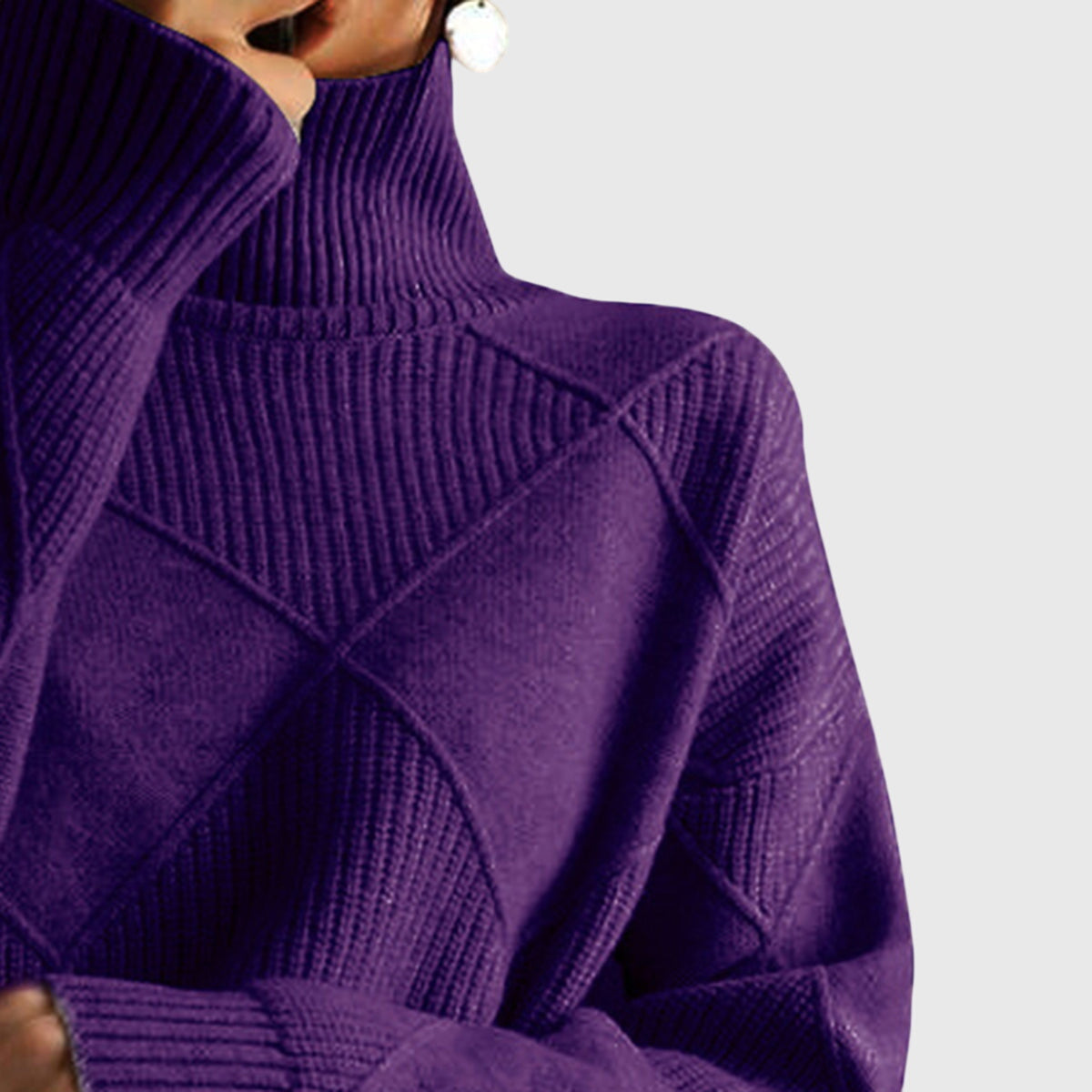 Cressida | Textured Roll Neck Jumper