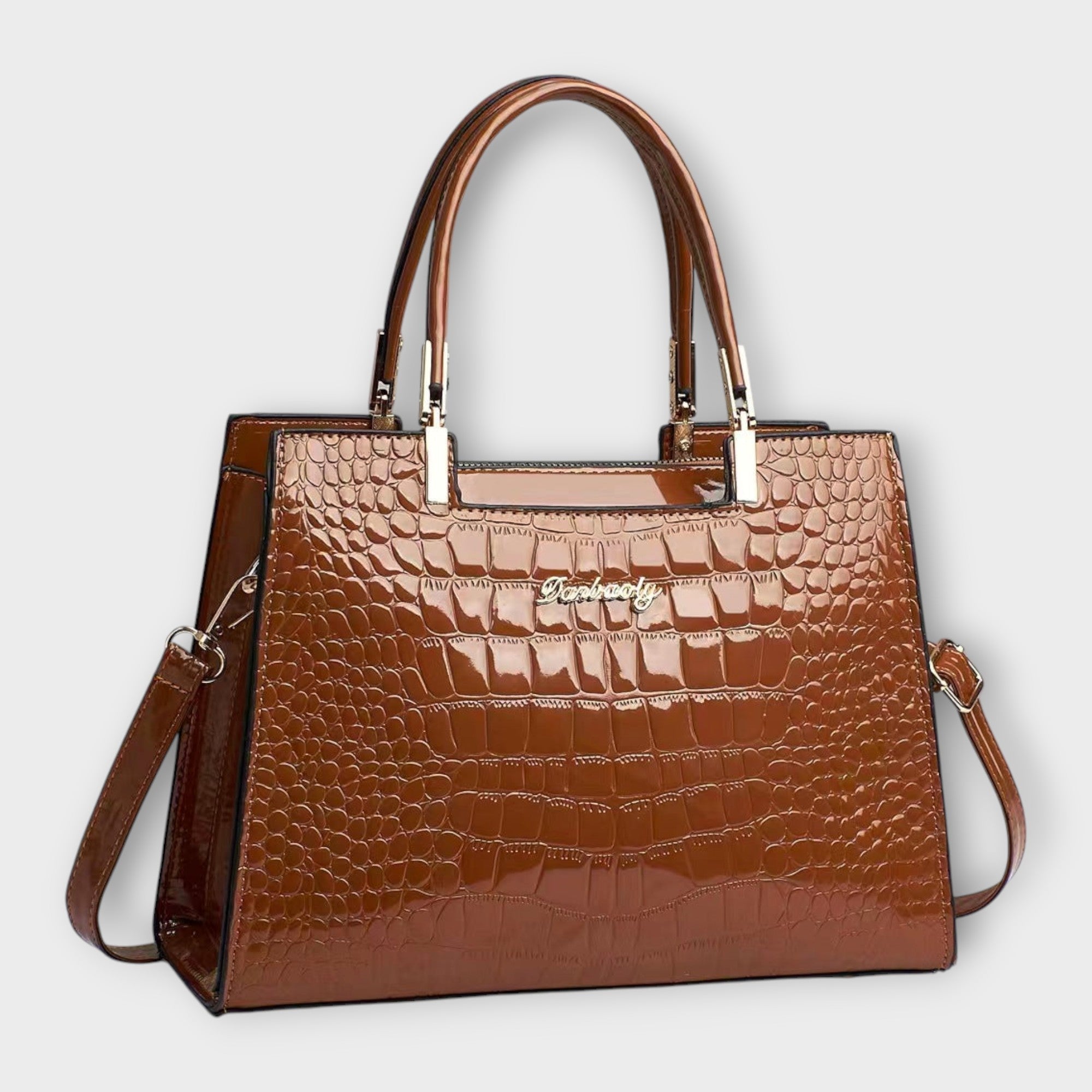 Eline - Glossy Crocodile Pattern Handbag