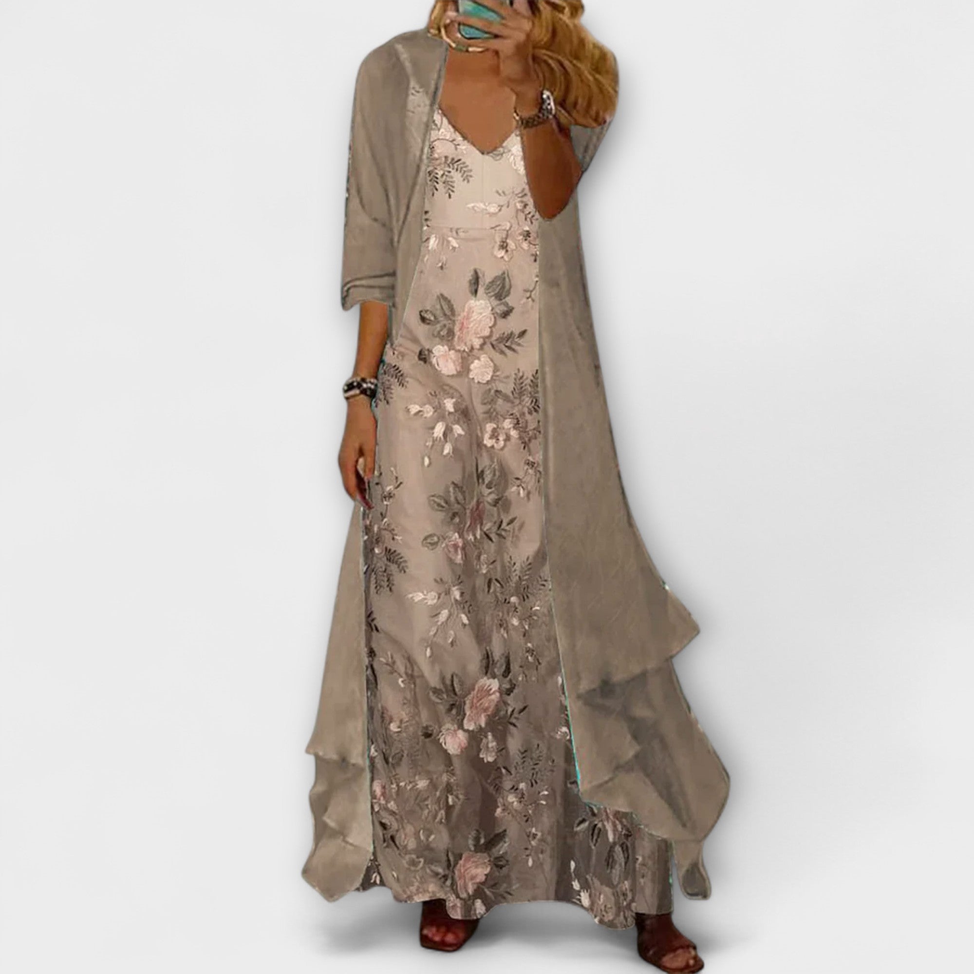 Bryleigh - Elegant Maxi Dress Two-Piece Set