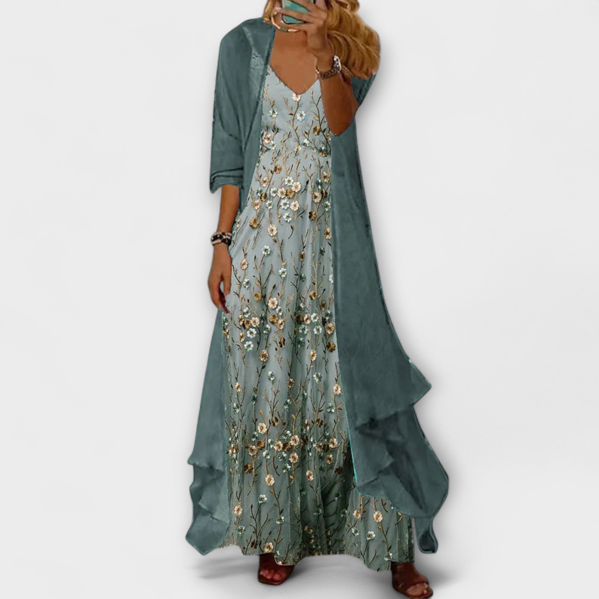 Bryleigh - Elegant Maxi Dress Two-Piece Set
