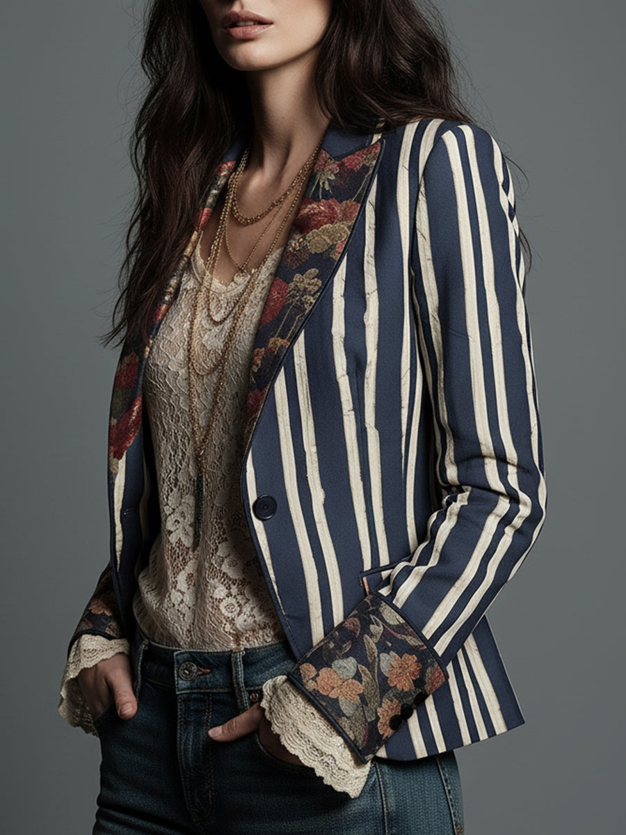 The Juniper - Bohemian Striped Blazer