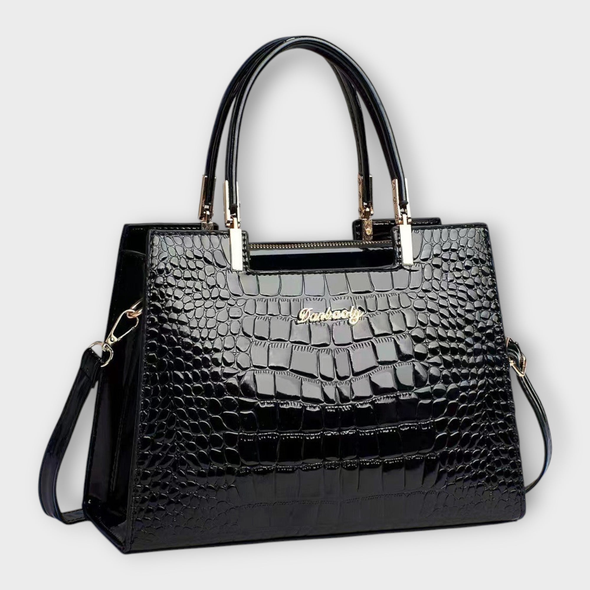 Eline - Glossy Crocodile Pattern Handbag