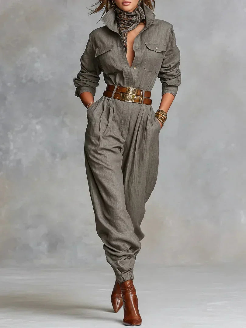 Megan - Linen-Cotton Jumpsuit