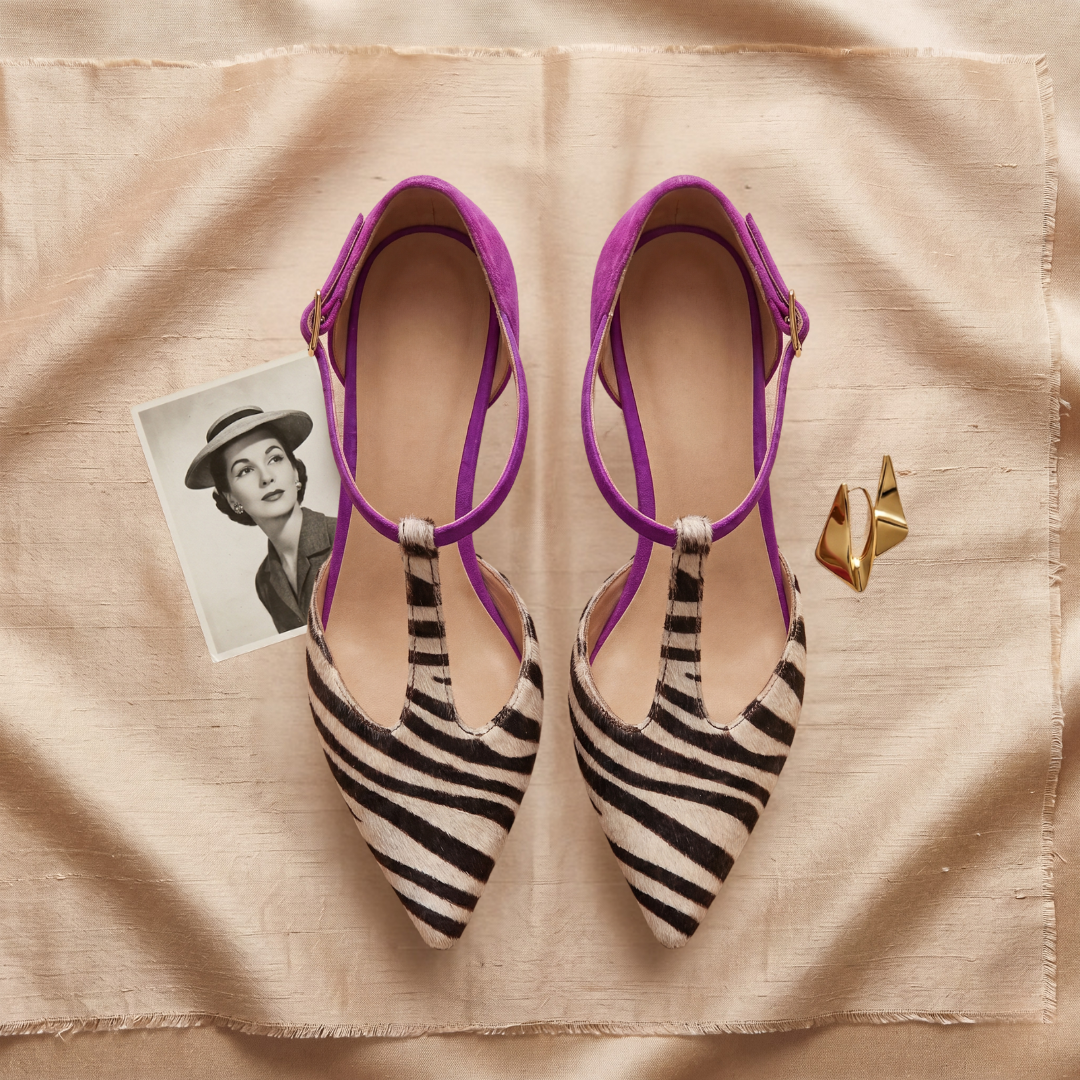 Valentina | Zebra Print Slingback Heels