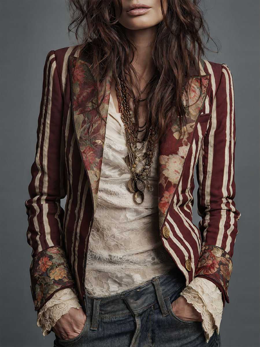 The Juniper - Bohemian Striped Blazer
