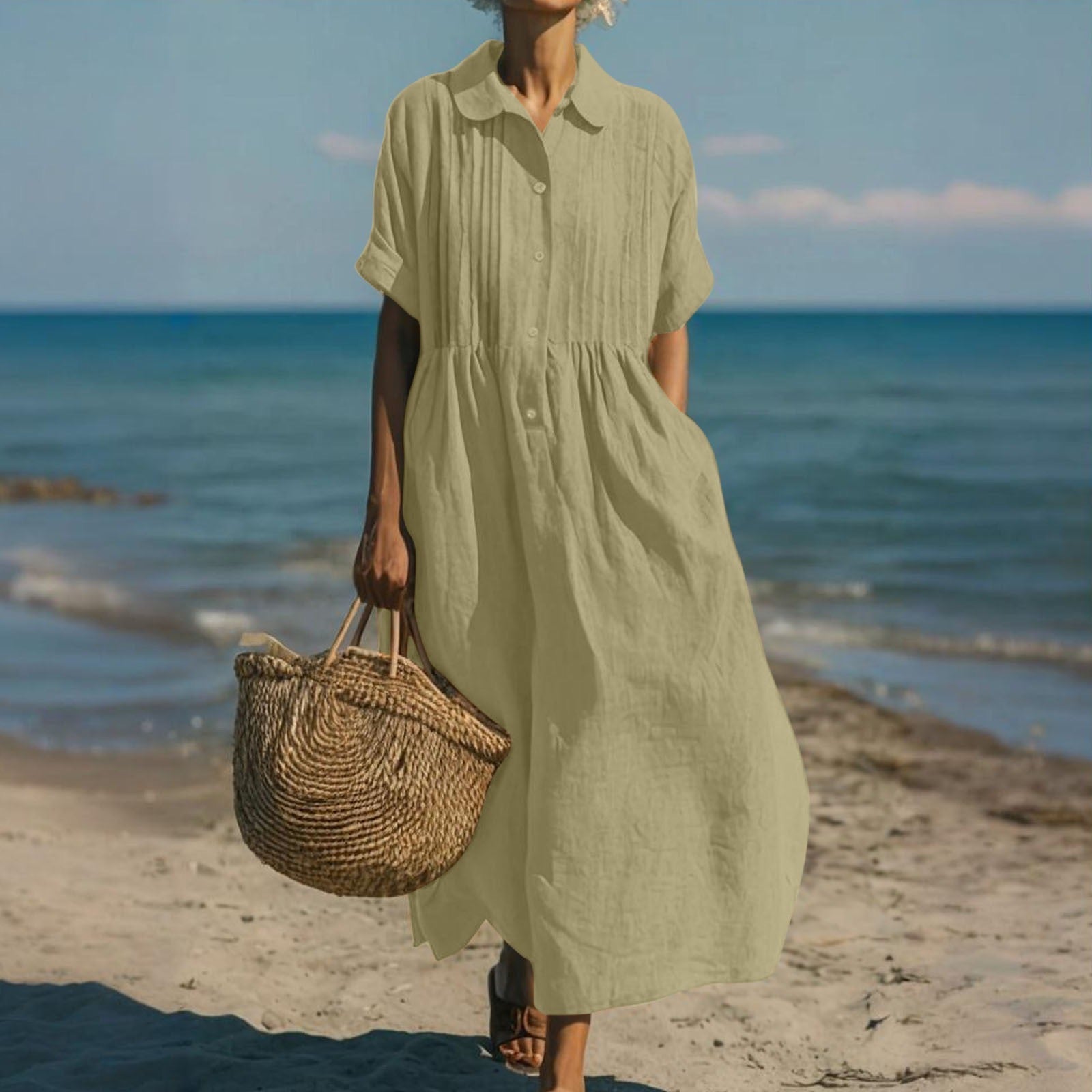 Ainsleigh | Refined Button-Front Midi Dress
