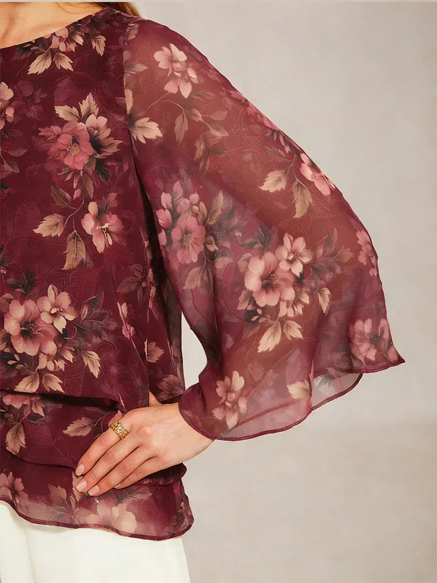 Genevieve | Elegant Floral Lace Layered Blouse