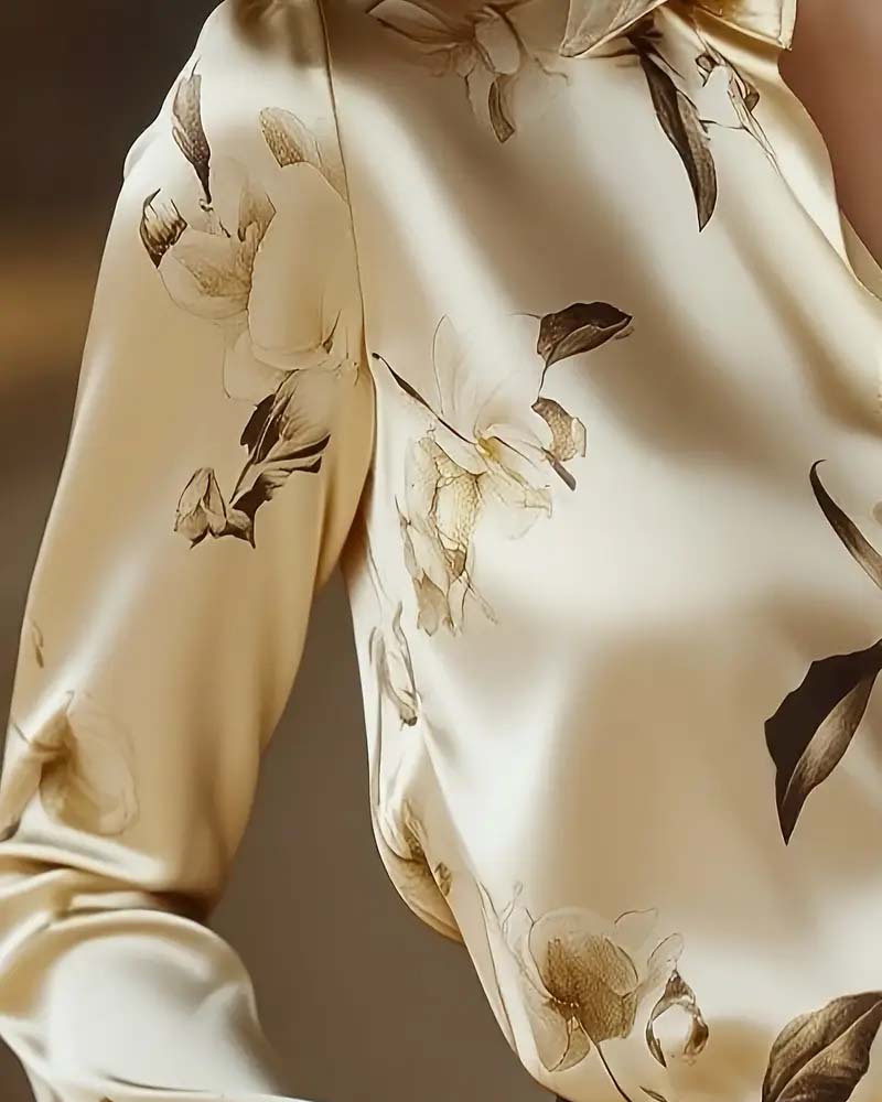 Odette - Retro Floral Print Shirt