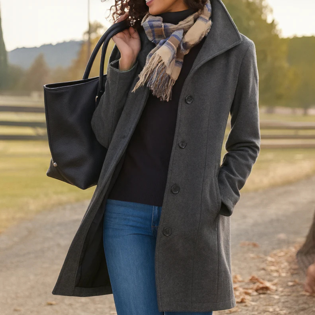 Elaine – Timeless Elegance Button Coat