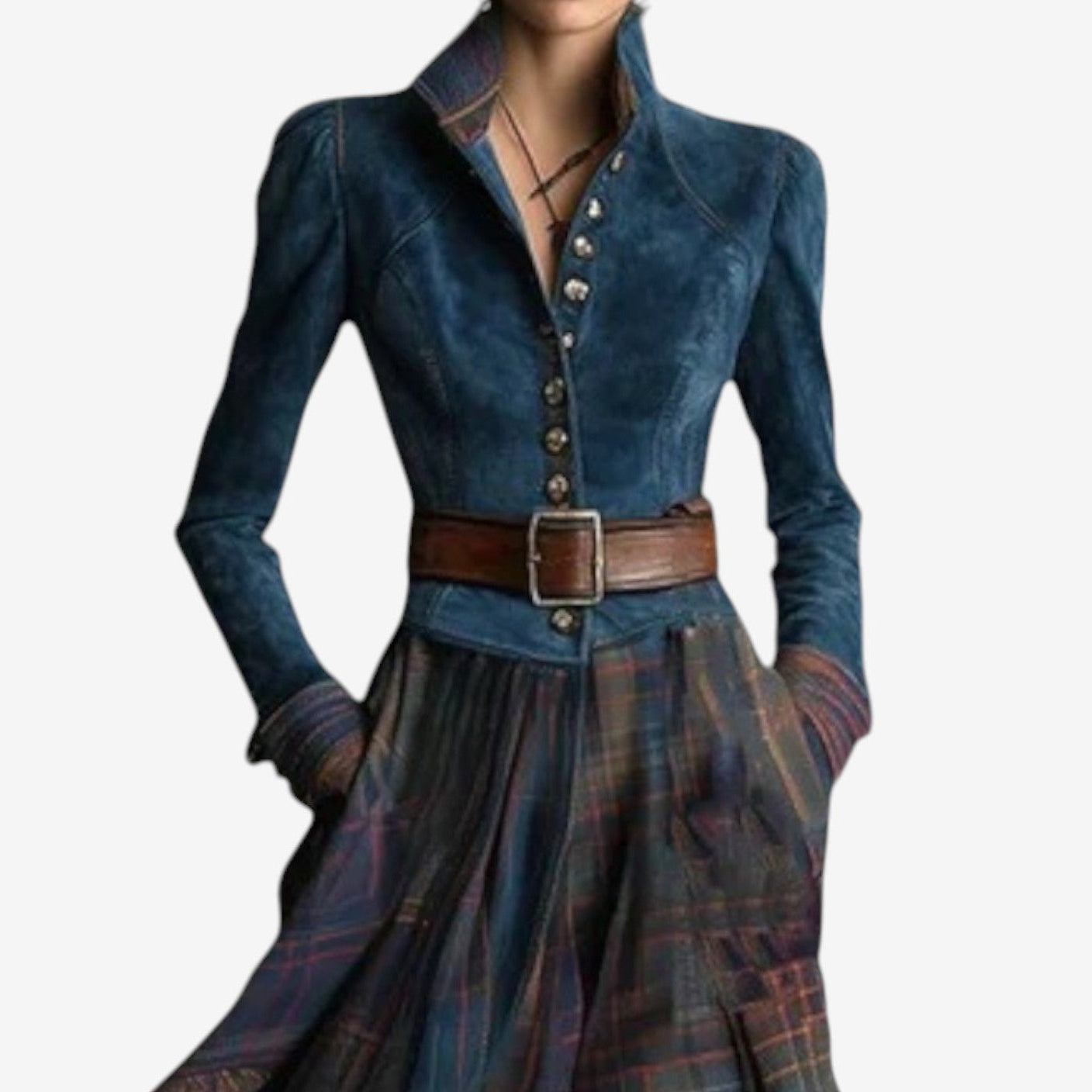 Fouziha - Elegant belt dress