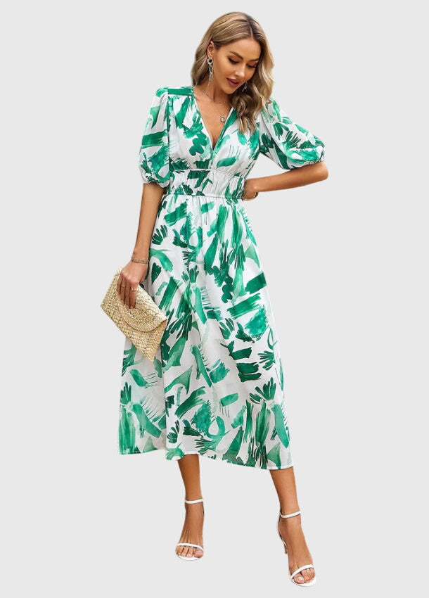 Merlin - Flattering Floral Midi Dress