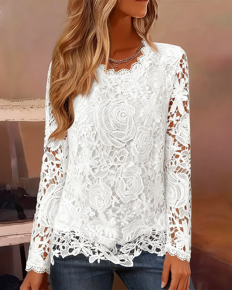 Miranda - Basic Long Sleeve Lace Top