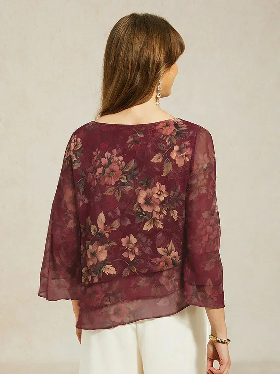 Genevieve | Elegant Floral Lace Layered Blouse