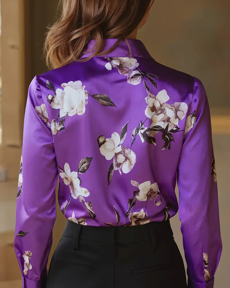 Odette - Retro Floral Print Shirt