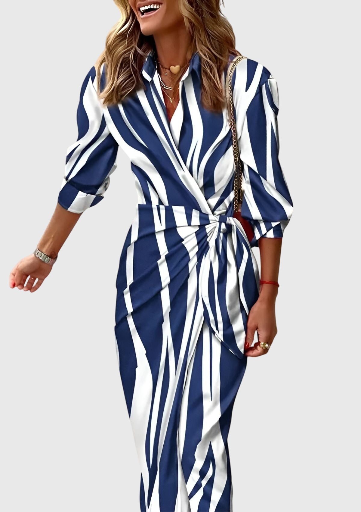 Everly - Elegant Wrap Dress with Print
