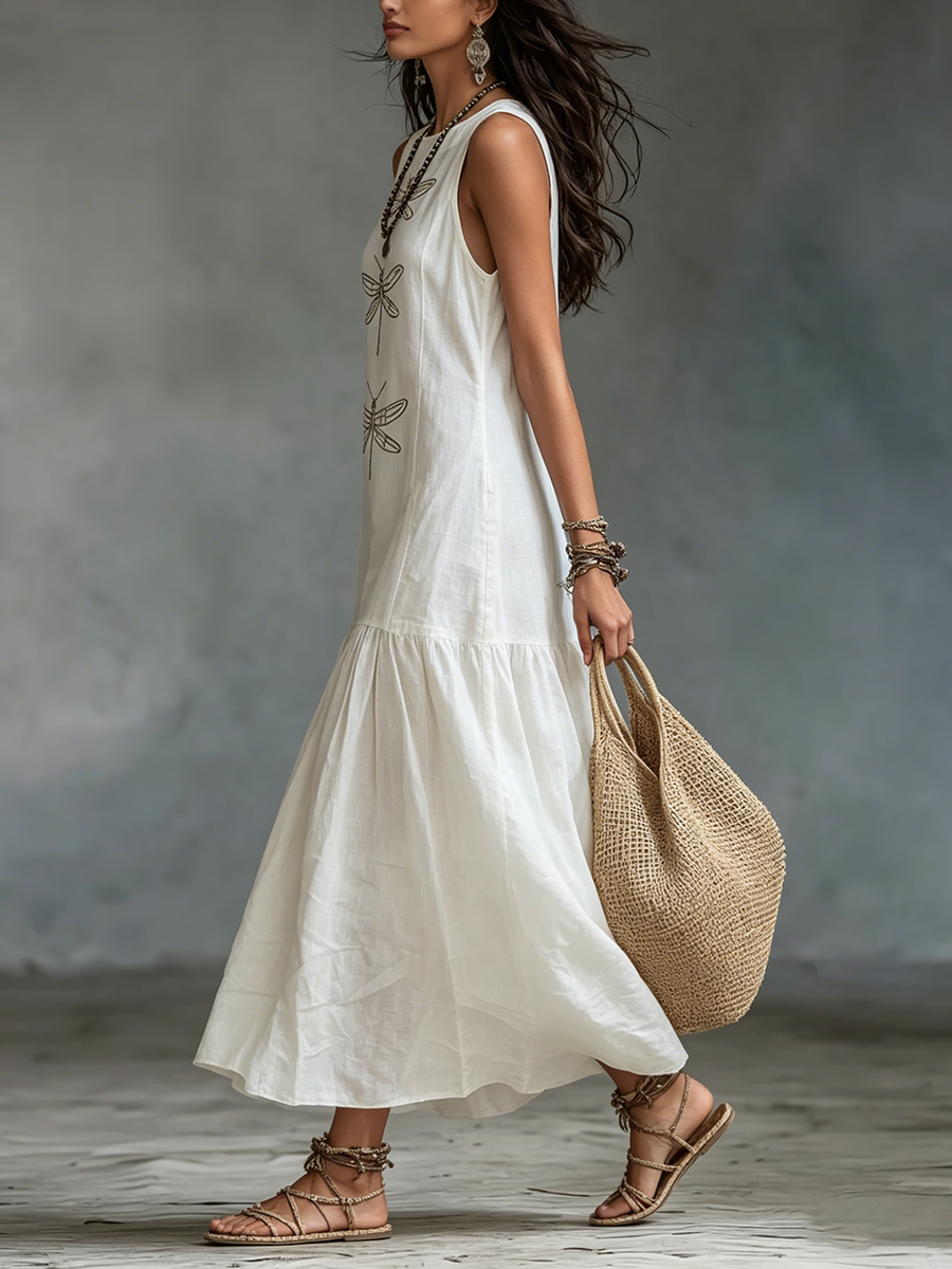 Willow | Embroidered Sleeveless Maxi Dress