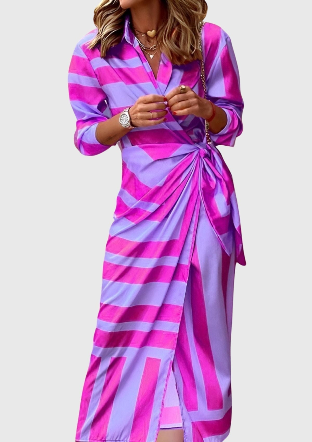 Everly - Elegant Wrap Dress with Print