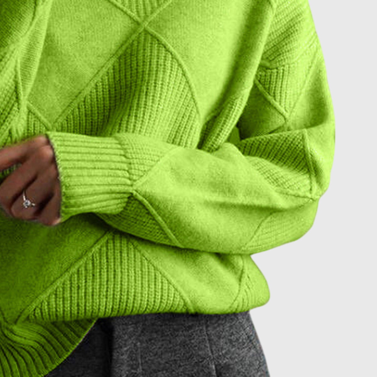 Cressida | Textured Roll Neck Jumper