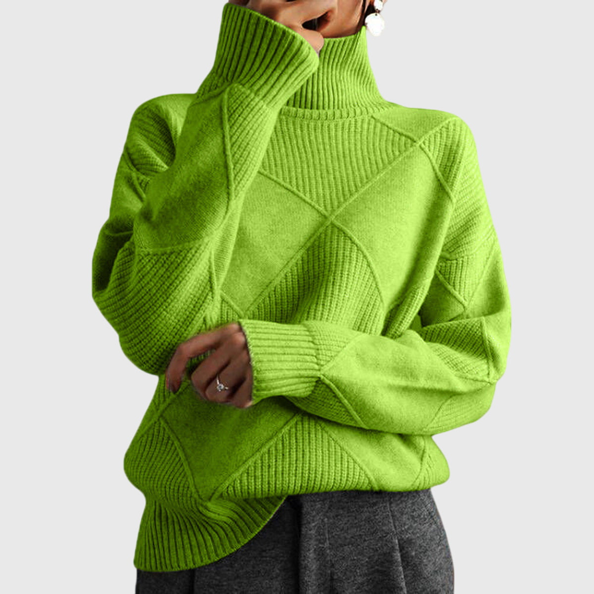 Cressida | Textured Roll Neck Jumper