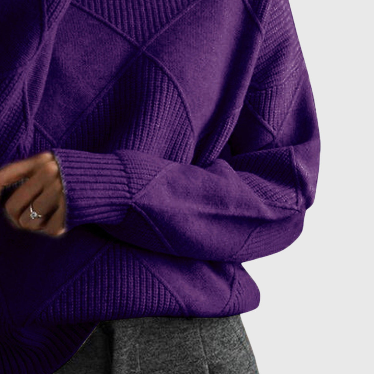 Cressida | Textured Roll Neck Jumper