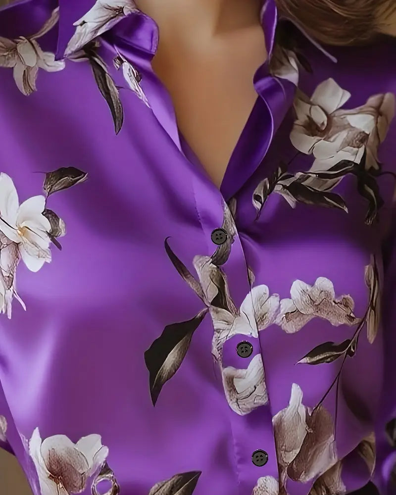 Odette - Retro Floral Print Shirt