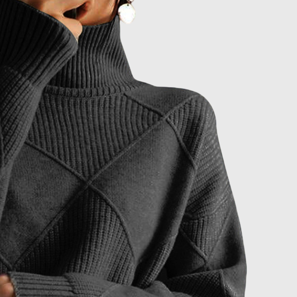 Cressida | Textured Roll Neck Jumper