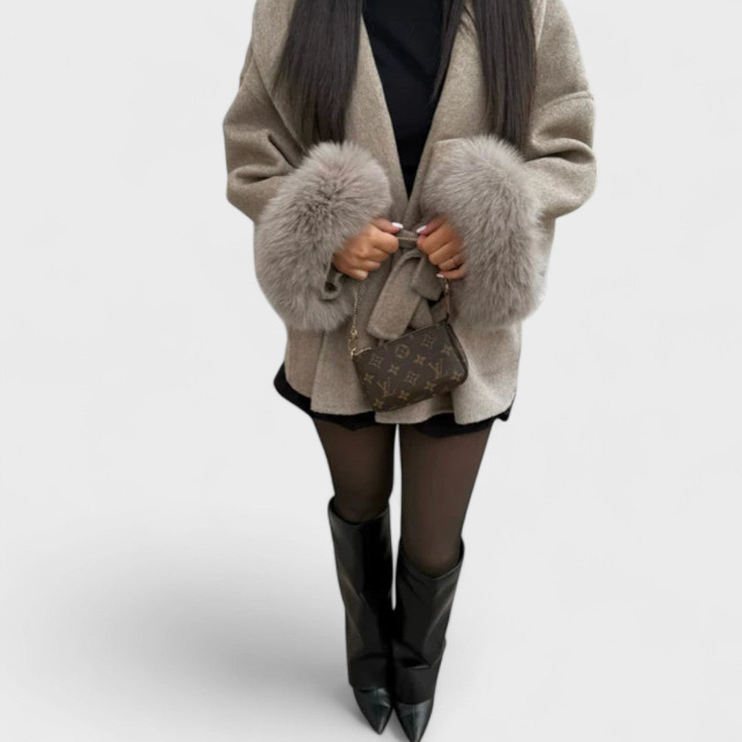 Faux Fur Cuff Coat Carra
