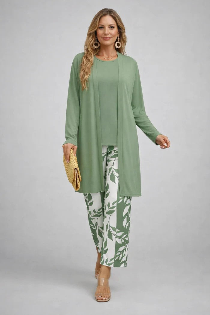 Cecelia | 3-Piece Set in color Green & White