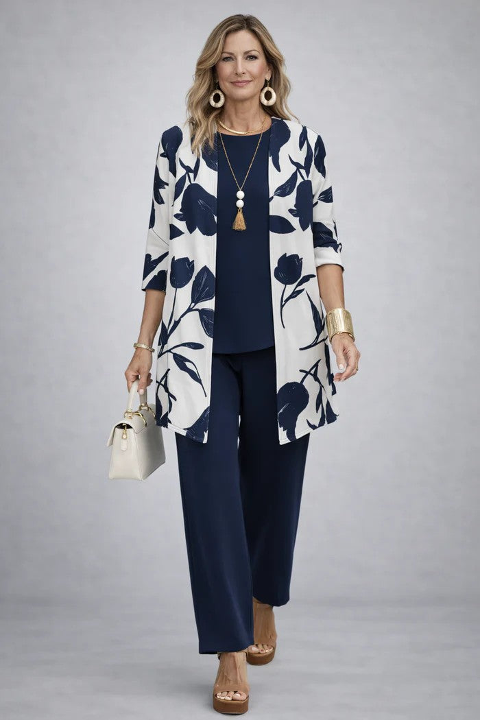Cecelia | 3-Piece Set in color Blue & White