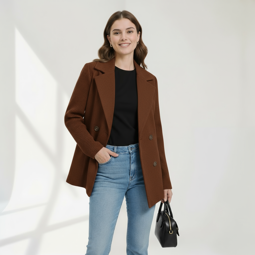 Corinne | Relaxed Ribbed Blazer Coat