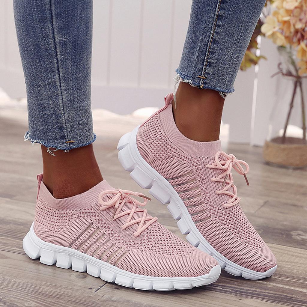 Women's Slip-On Low-Top Sneakers - Stretch Knit Style