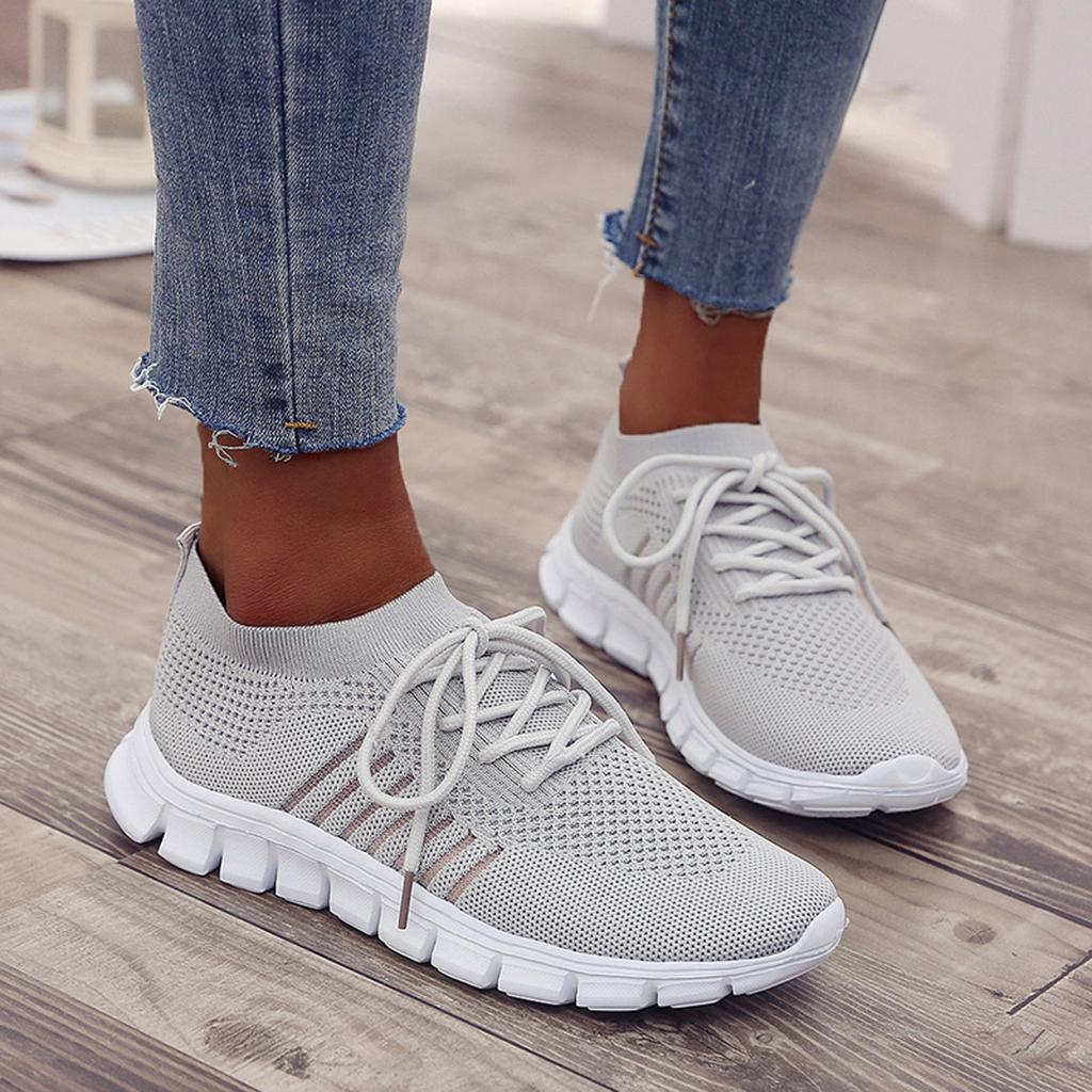 Women's Slip-On Low-Top Sneakers - Stretch Knit Style