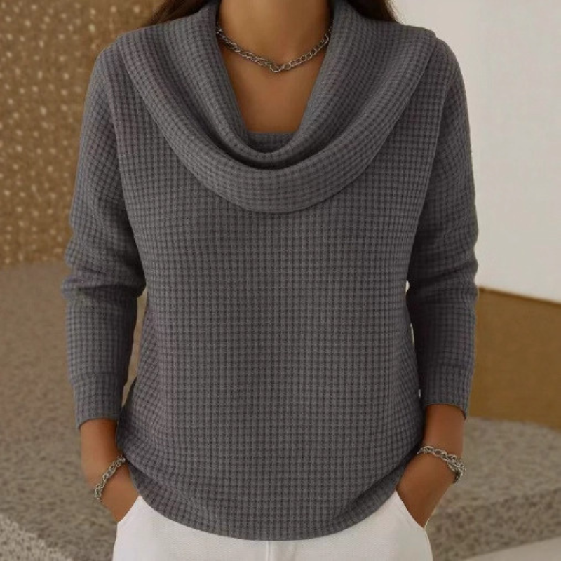 Wrenley | Waterfall Collar Knit Jumper