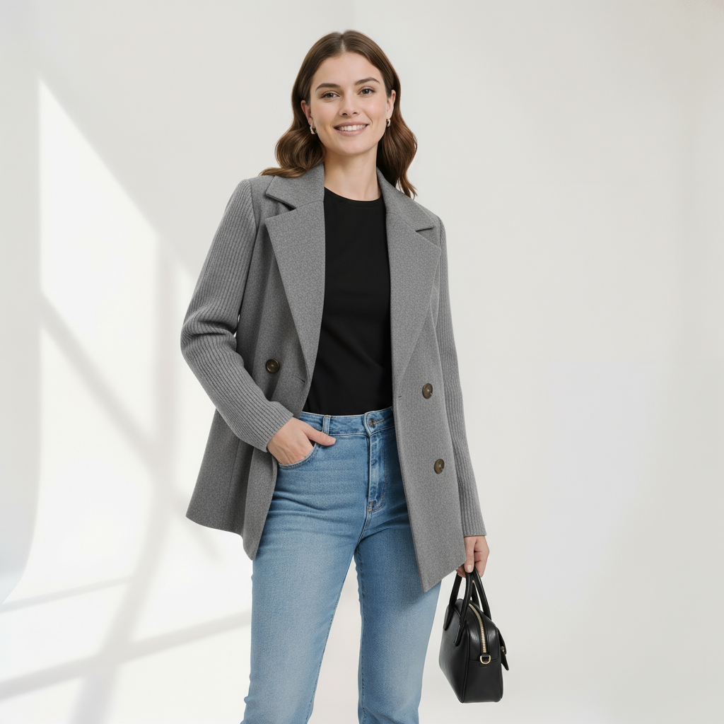 Corinne | Relaxed Ribbed Blazer Coat