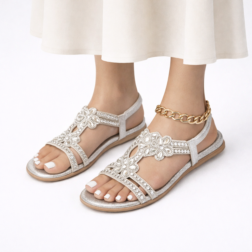 Women's Floral Summer Sandals with Orthopedic Support – Crystal Comfort Fit