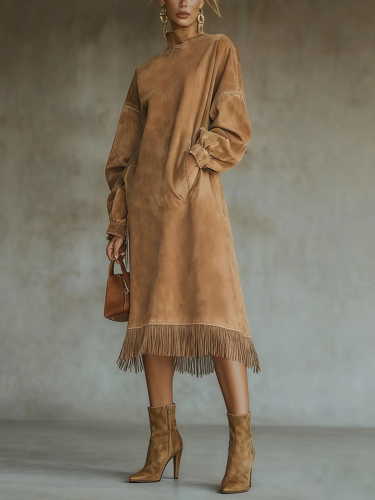 Aurora - Suede Fringe Dress