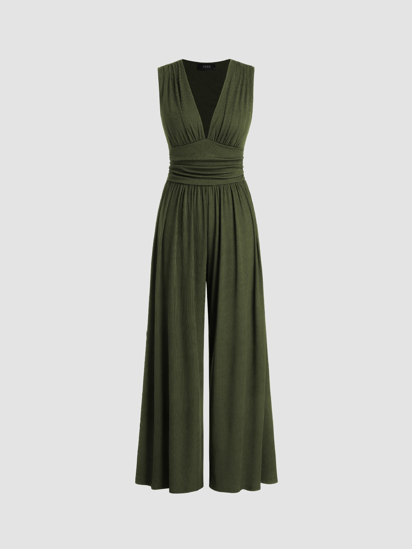 Valerisse – Elegant Sleeveless Jumpsuit with Texture and Wide Legs