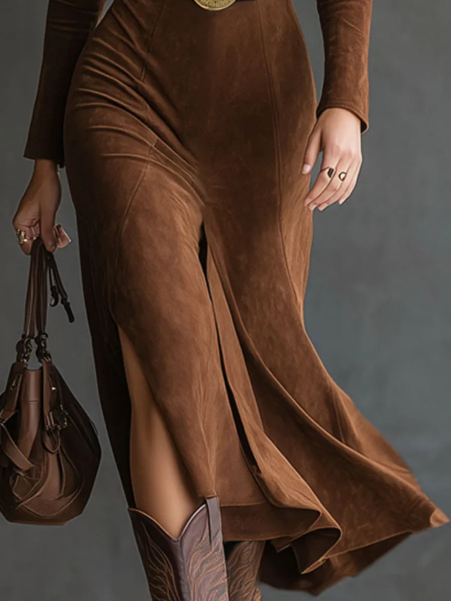 Eleanor - Suede Midi Dress