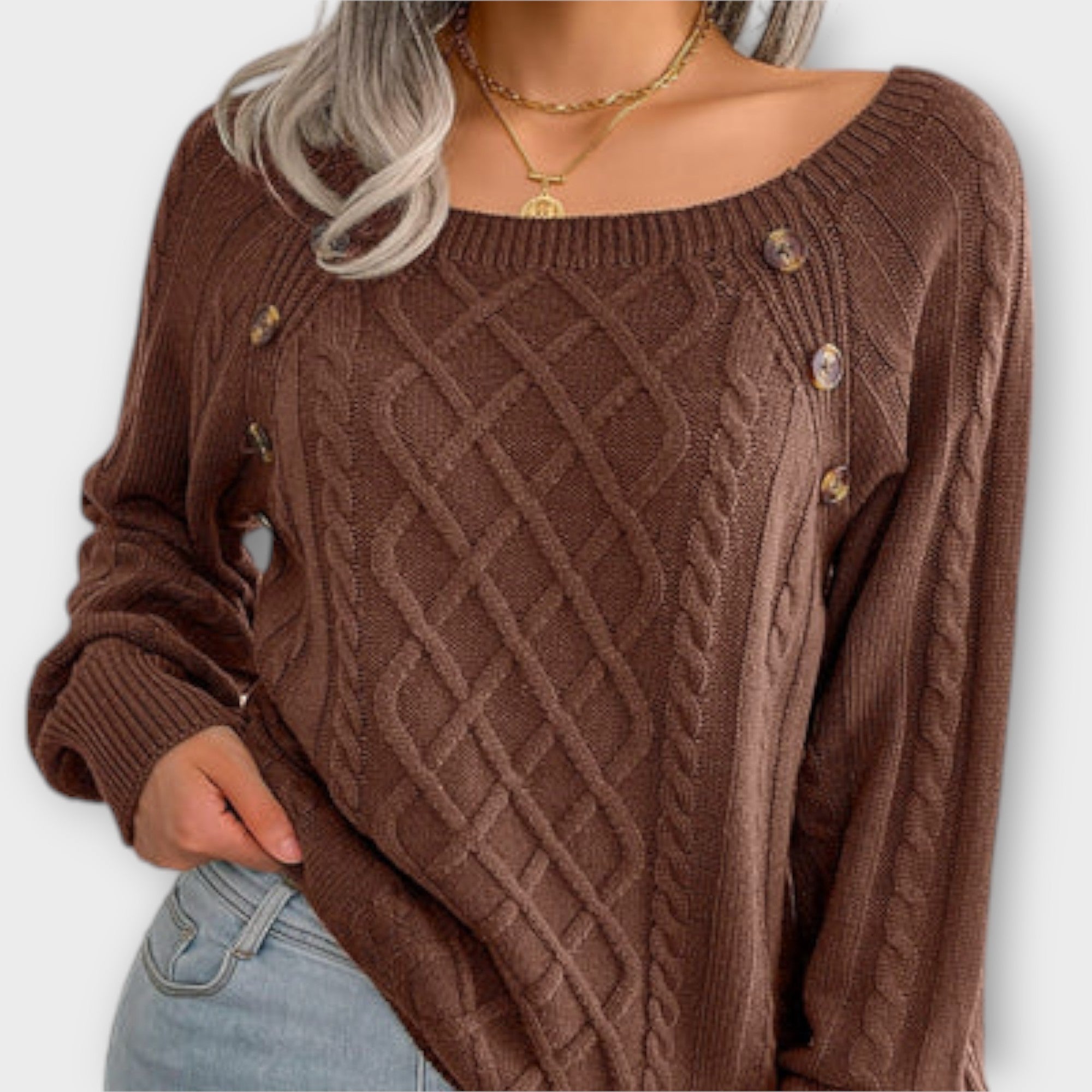 Malia - Knitted Jumper with Buttons