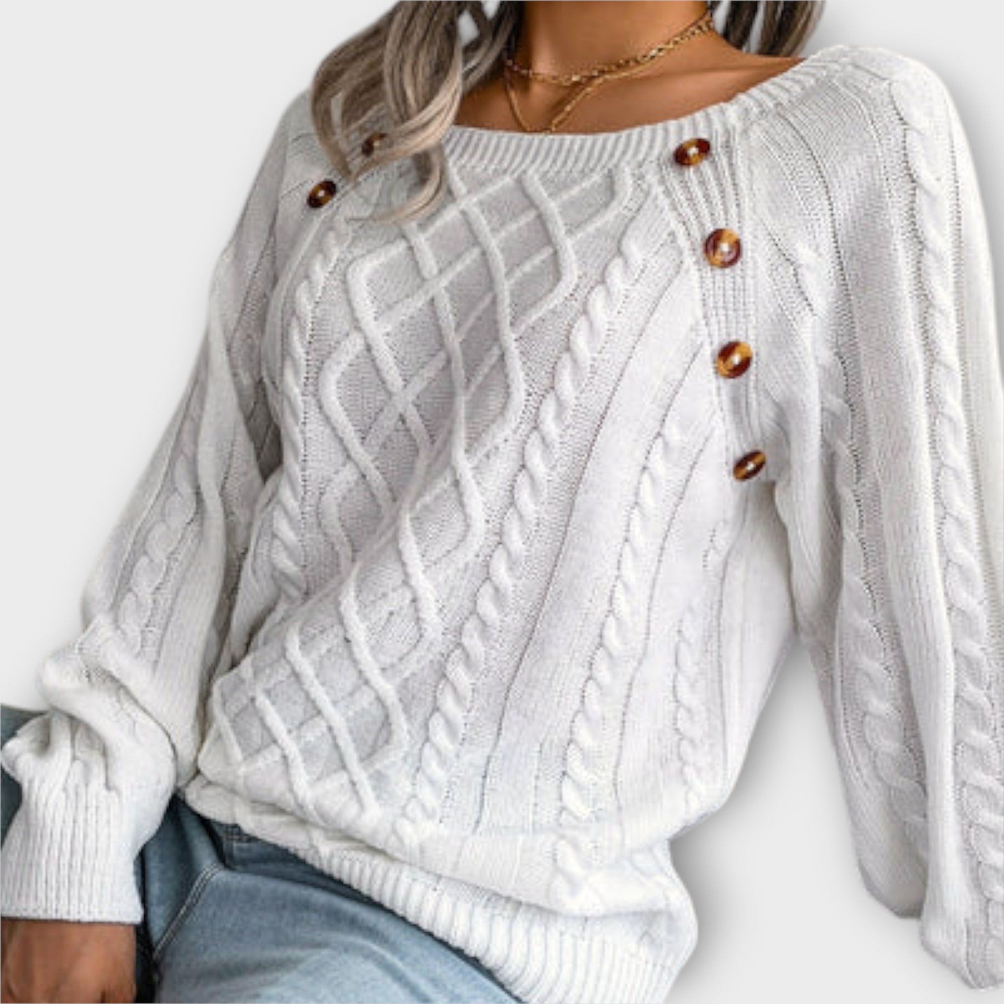 Malia - Knitted Jumper with Buttons