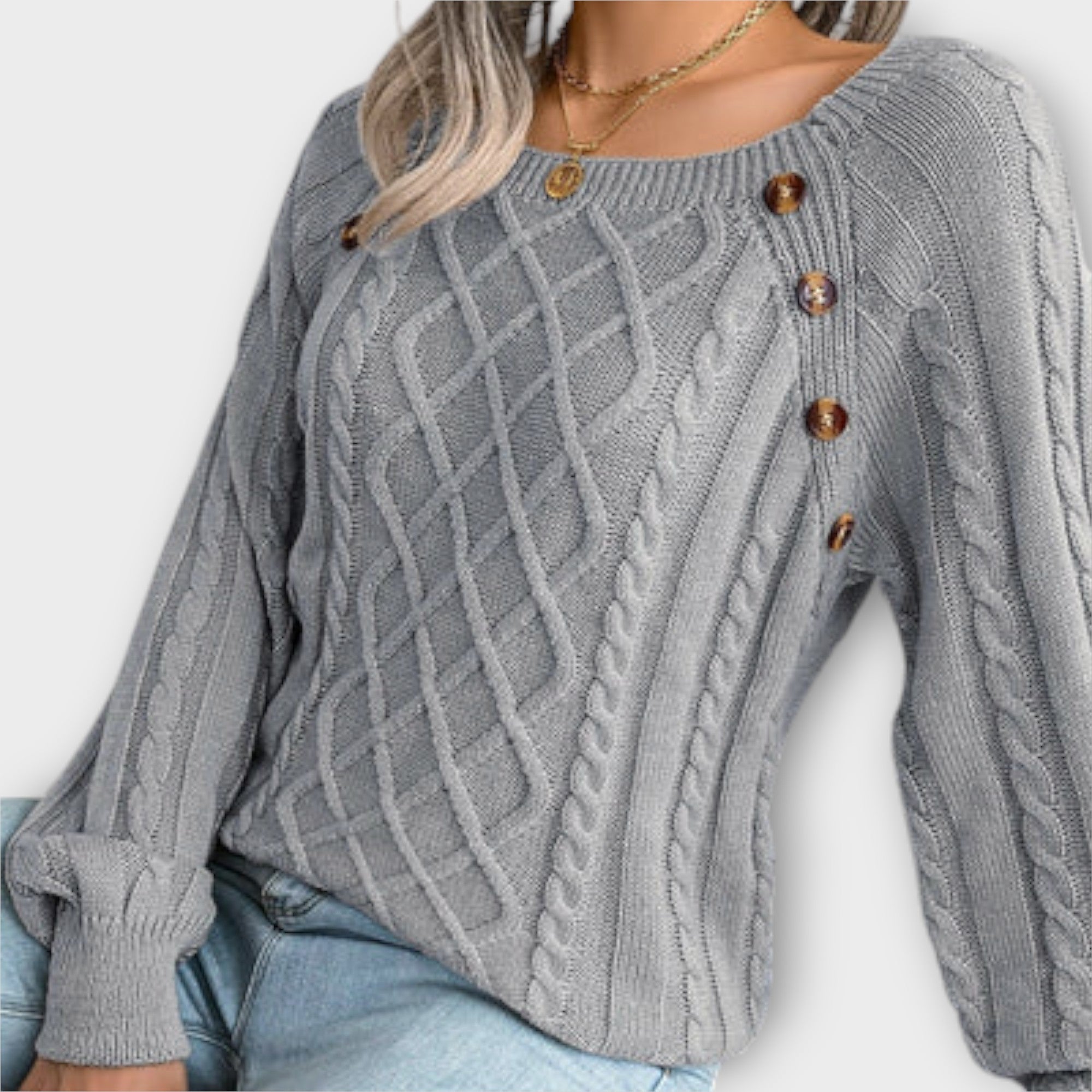 Malia - Knitted Jumper with Buttons
