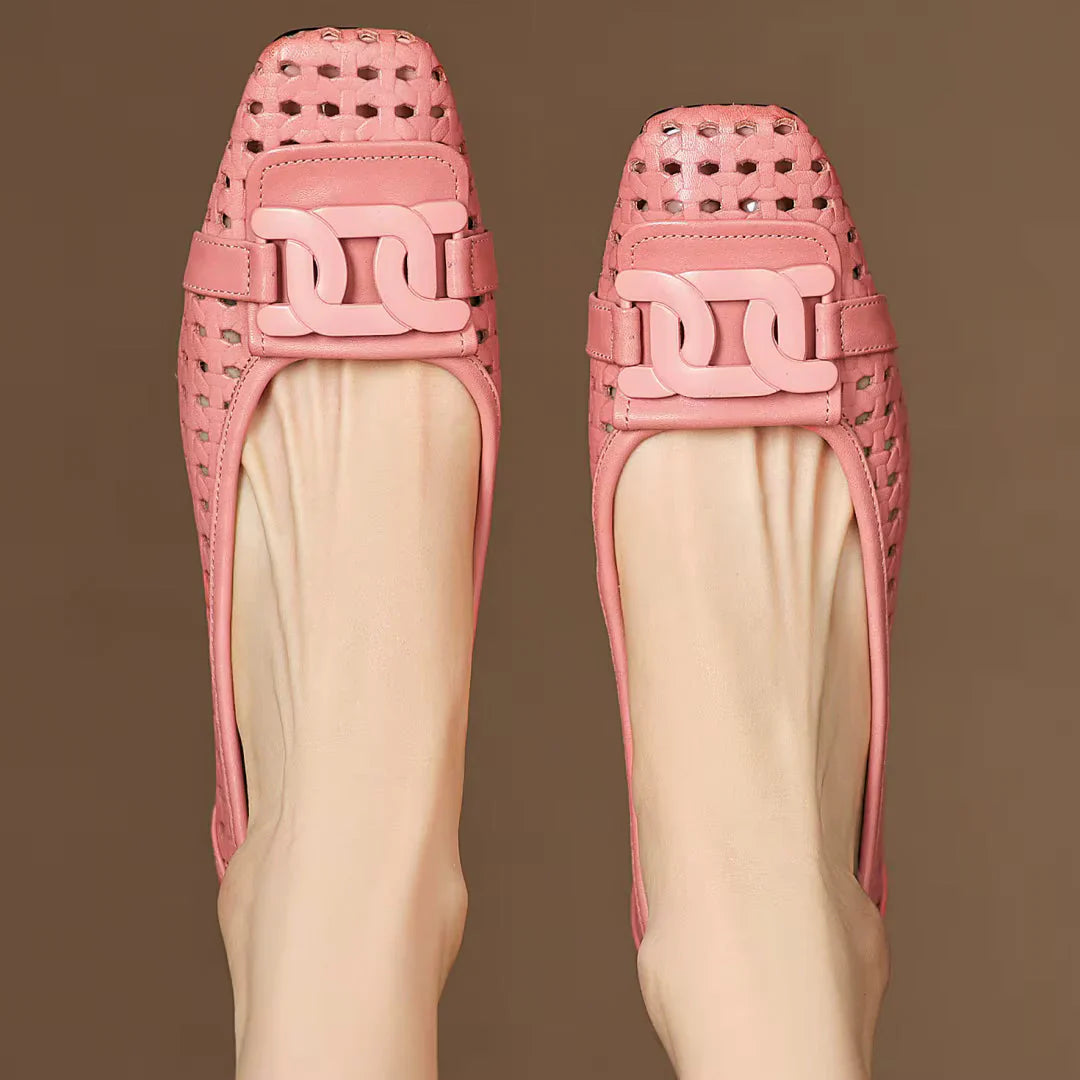 Emilia | Woven Square Toe Heels