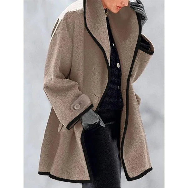 Contrast Trim Coat Elise